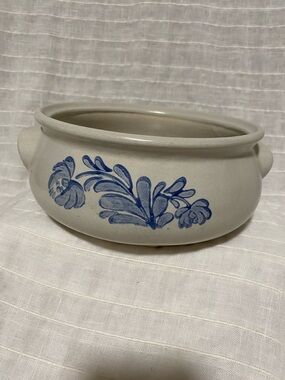 Pfaltzgraff Ceramic Bowl with Blue Floral Design